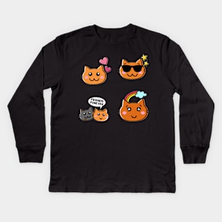 Cat 4 pk Stickers Collection Kids Long Sleeve T-Shirt